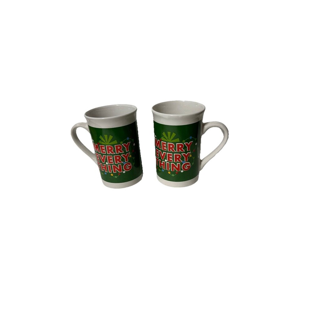 Merry Everything Holiday Mug 12oz Christmas Royal Norfolk Beaker Red Green White
